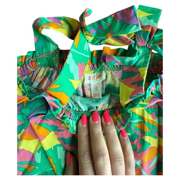 Cat & Jack Tropical Floral Tiered Dress 4T - Picture 3 of 4